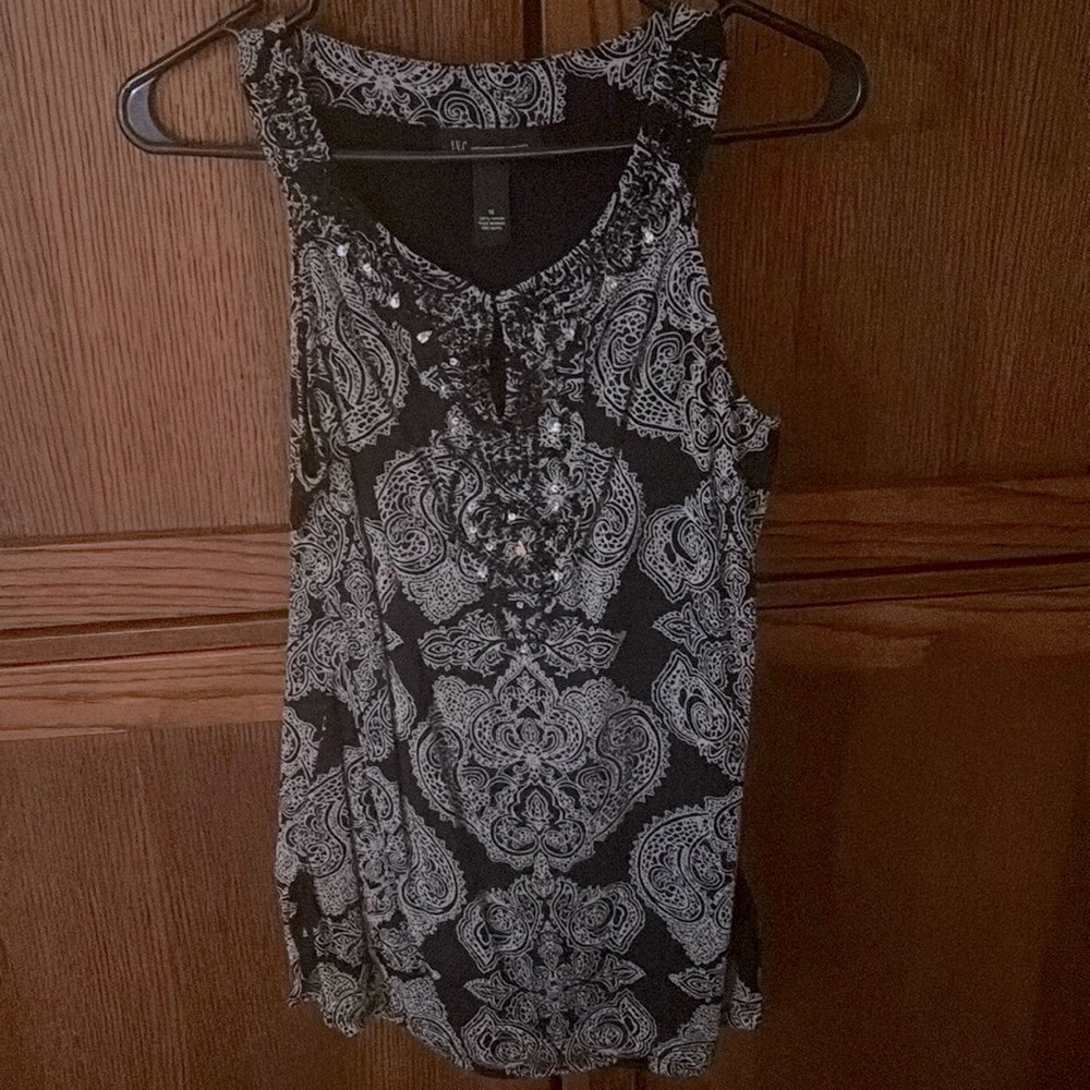 INC tank blouse with beads